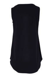 Product shot of the Belle Essential V Neck Cami in colour Black (Black), from the back