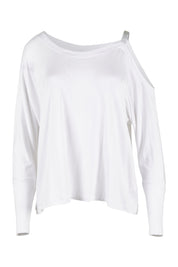 Product shot of the Belle Glitter Strap Top in colour White (White), from the front