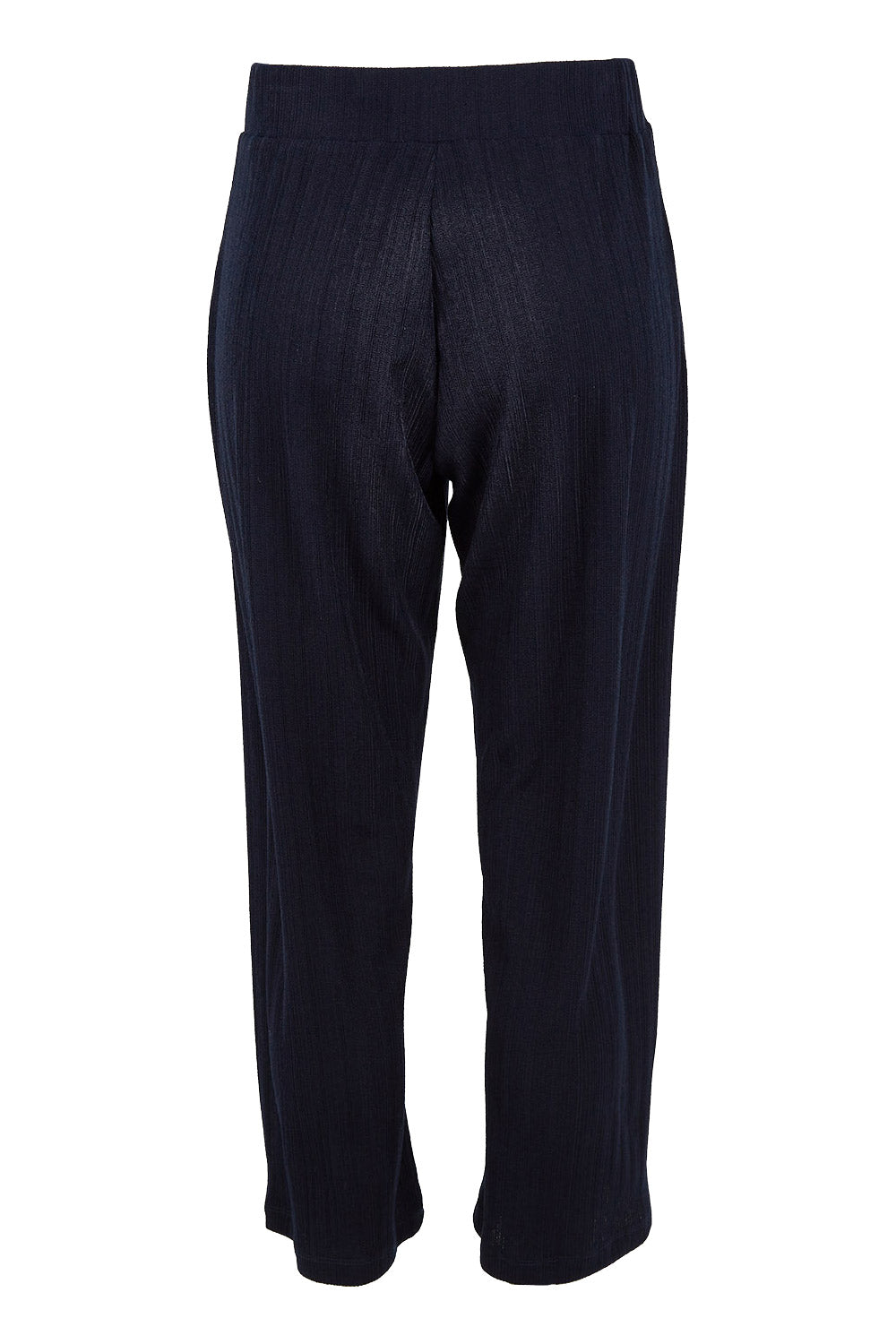 Product shot of the Belle Fashion Knit Pant in colour Navy (Blue), from the back