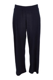 Product shot of the Belle Fashion Knit Pant in colour Navy (Blue), from the front