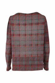 Product shot of the Belle Check Tee in colour Check, from the back