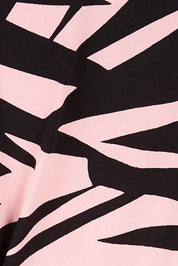 Product shot of the Belle Jungle Print Wrap Dress in colour Jungle (Black), detail