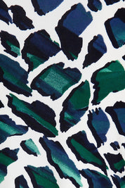 Product shot of the Belle X Over Full Skirt Dress in colour Bluegreen (Blue), detail