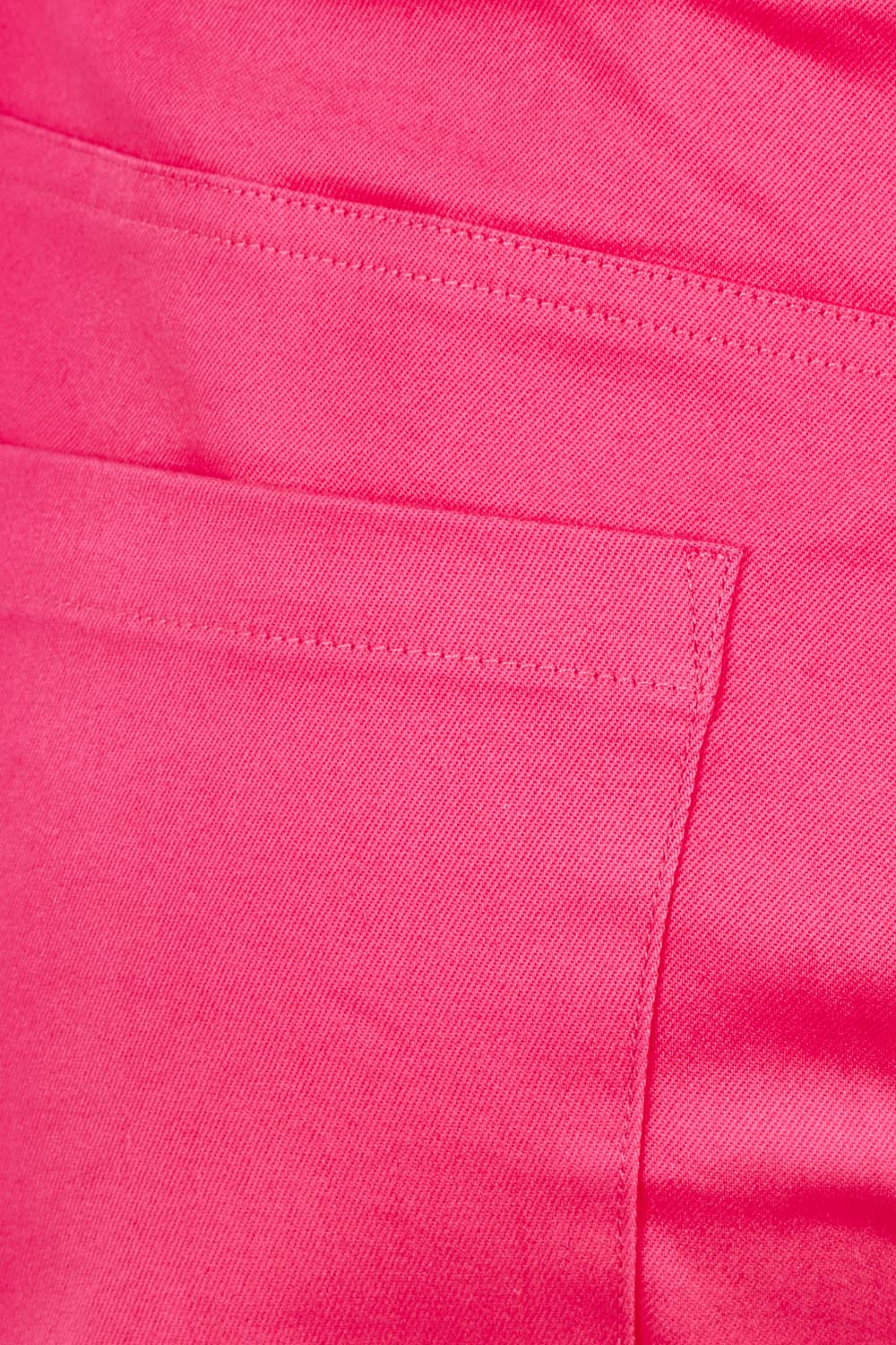 Product shot of the Belle Pull On Slim Leg Cotton Stretch  Pant in colour Fuschia (Pink), detail