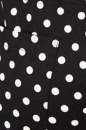 Product shot of the Belle Printed Pull On Slim Leg Cotton Stretch  Pant in colour Blackwhite (Black), detail
