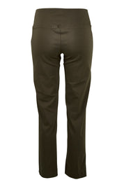 Product shot of the Belle Essential Pull On Slim Leg Pant in colour Nightgreen (Green), from the back