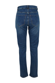 Product shot of the Belle Boot Leg Jean in colour Denim (Blue), from the back