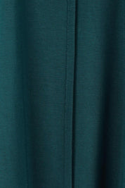 Product shot of the Belle Luxe Bamboo Spliced Tee – Deeplagoon in colour Deeplagoon, showing detail