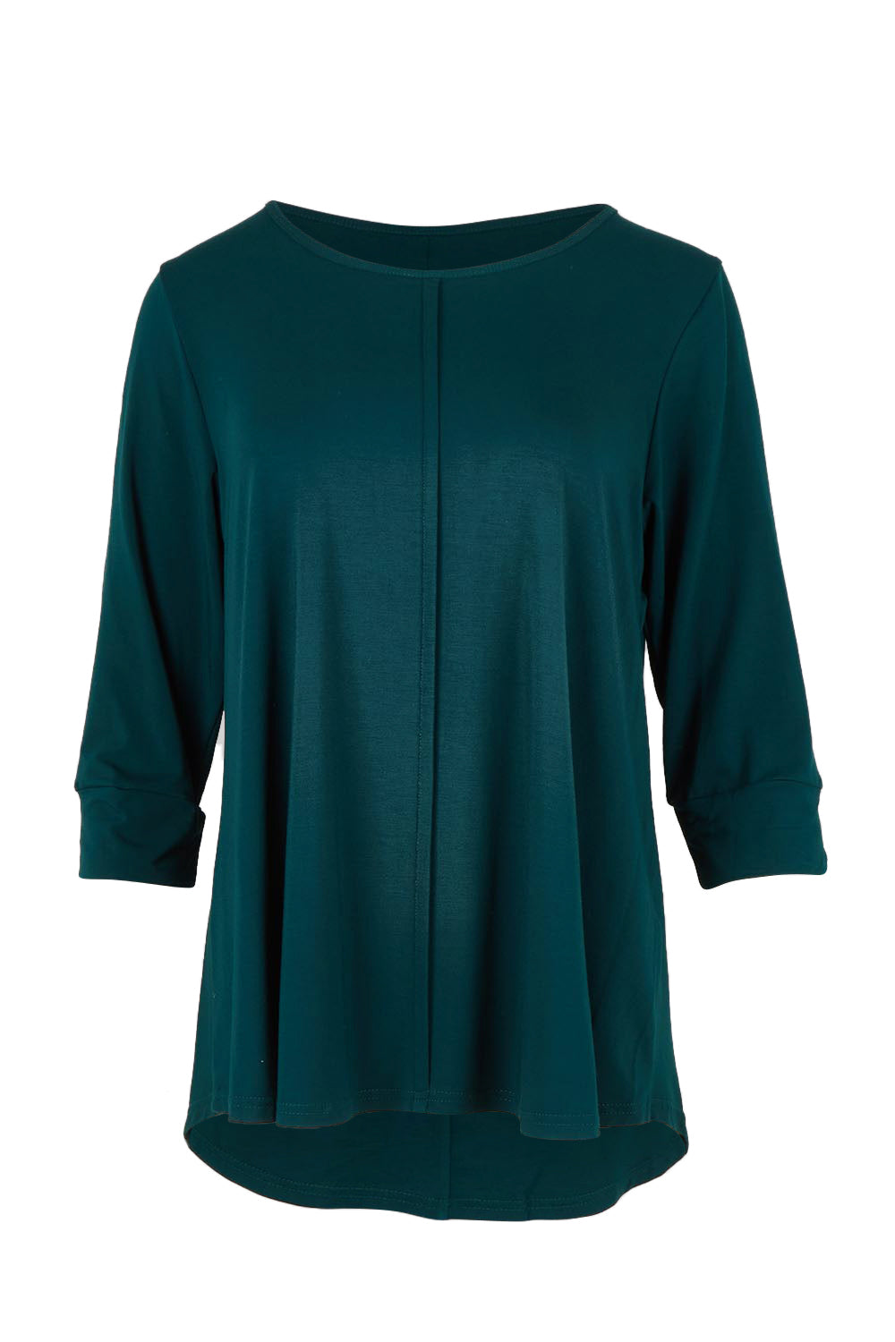 Product shot of the Belle Luxe Bamboo Spliced Tee – Deeplagoon in colour Deeplagoon, from the front