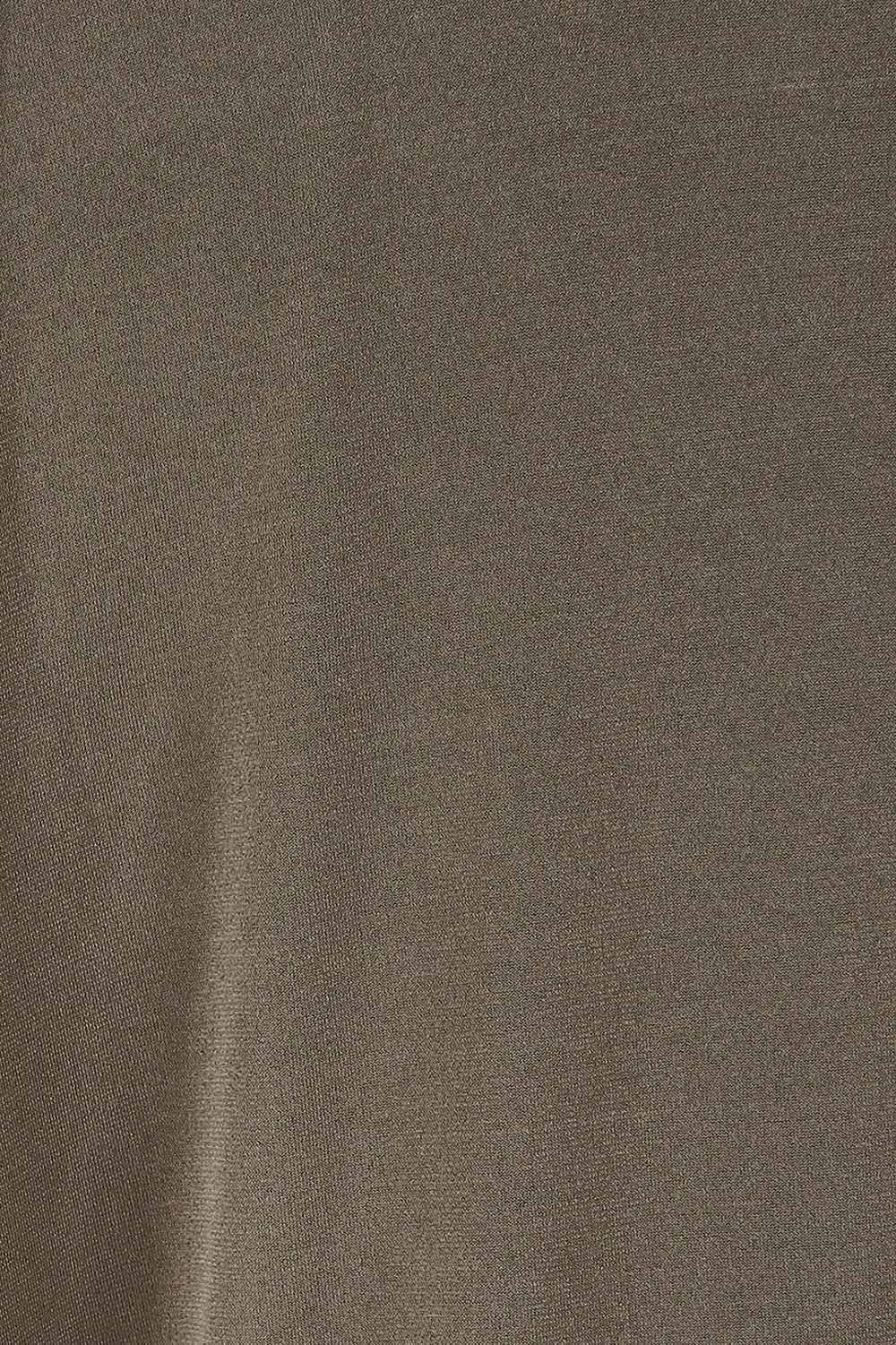 Product shot of the Belle High Low Easy Wear Dress in colour Khaki (Green), detail