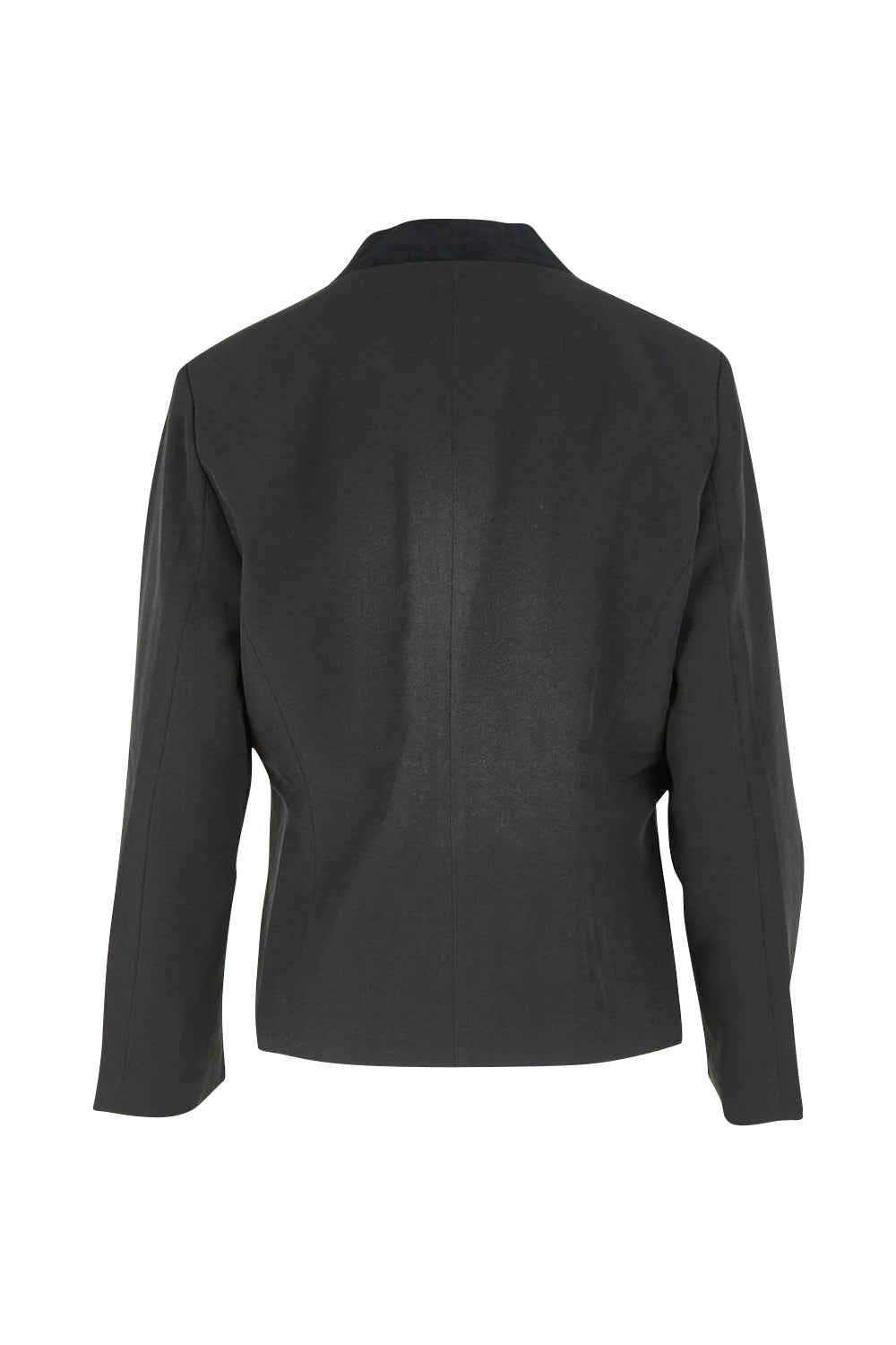 Product shot of the Belle Eyelet Detail Blazer in colour Black (Black), from the back