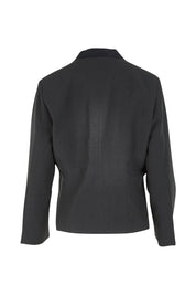 Product shot of the Belle Eyelet Detail Blazer in colour Black (Black), from the back