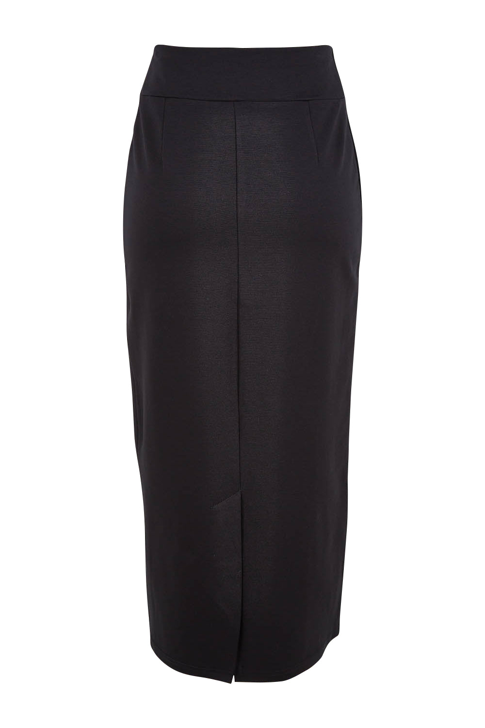 Product shot of the Belle Ponte Maxi Skirt in colour Black (Black), from the back