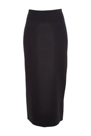 Product shot of the Belle Ponte Maxi Skirt in colour Black (Black), from the front