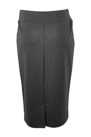 Product shot of the Belle Ponte Pull On Skirt in colour Charcoal (Grey), from the back