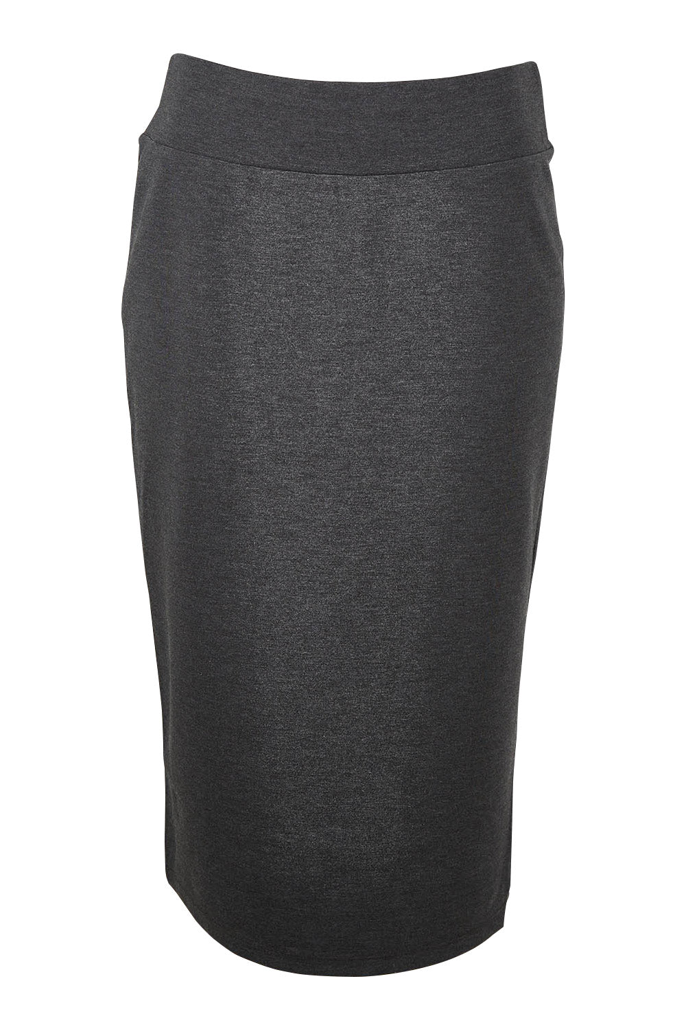 Product shot of the Belle Ponte Pull On Skirt in colour Charcoal (Grey), from the front