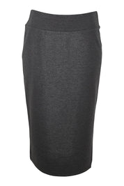 Product shot of the Belle Ponte Pull On Skirt in colour Charcoal (Grey), from the front