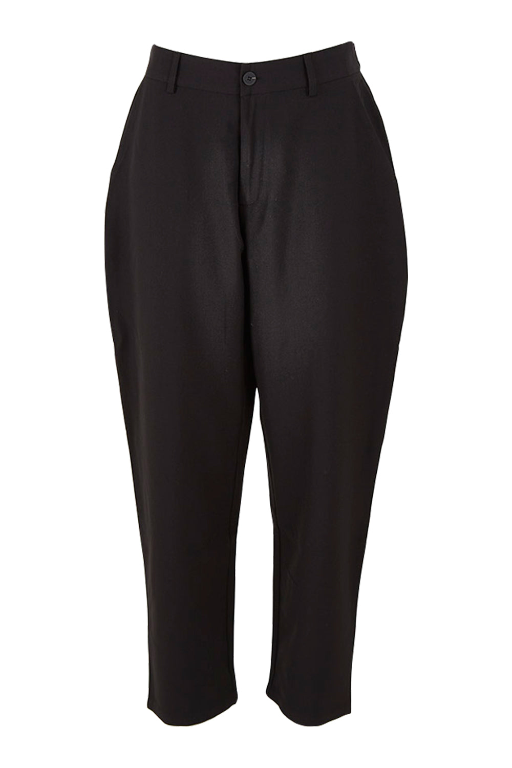 Product shot of the Belle Classic Tapered Pant in colour Black (Black), from the front