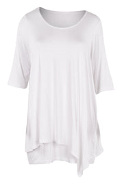 Product shot of the Belle Half Sleeve Forgiver Tunic in colour White (White), from the front