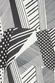Product shot of the Belle Full Sleeve Printed Shirt in colour Blackivory (Black), detail
