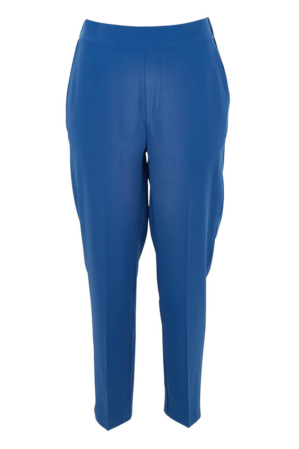 Product shot of the Belle Pull On Tailored Soft Suiting  Pant in colour Ink (Blue), from the front