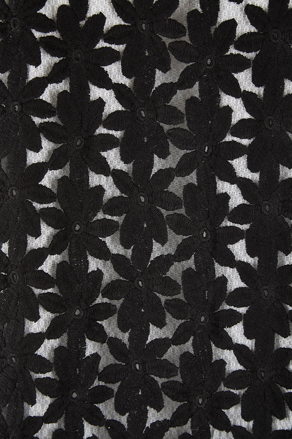 Product shot of the Belle Lined Embroided Tank in colour Black (Black), detail