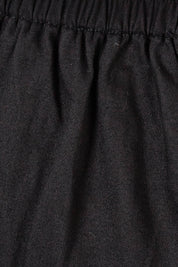 Product shot of the Belle Cotton Sateen Culottes in colour Black (Black), detail
