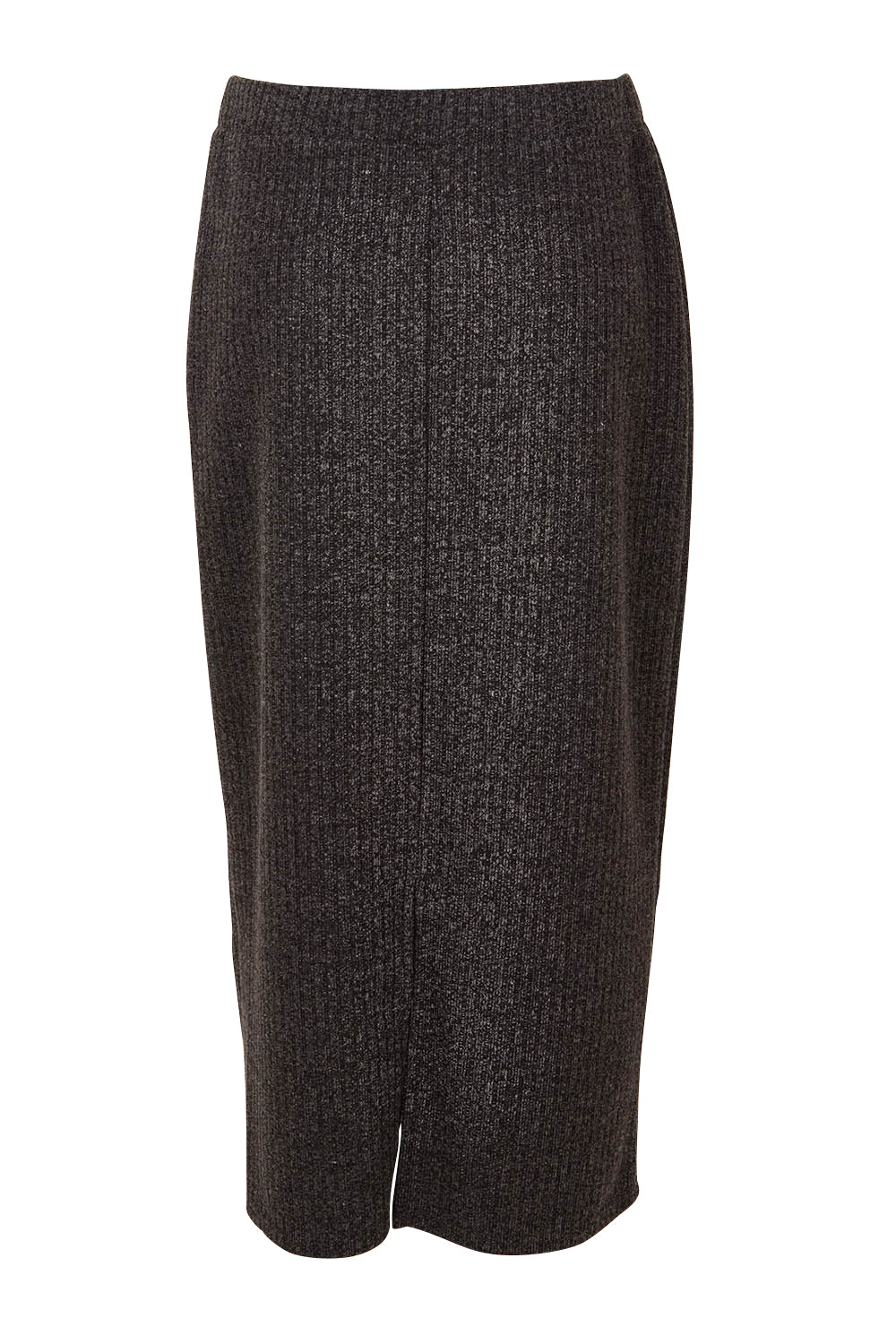 Product shot of the Belle Pull On Rib Maxi Skirt in colour Mocha, from the back