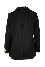 Product shot of the Belle Boucle Double Breasted Jacket in colour Black (Black), from the back