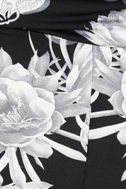 Product shot of the Belle Printed Flared Skirt in colour Blackgrey (Black), detail