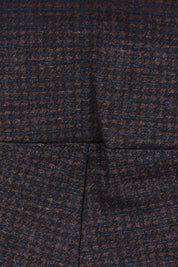 Product shot of the Belle Printed Ponte Pull On Pant in colour Ochrenavy (Blue), detail