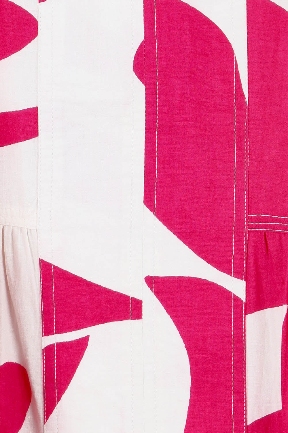 Product shot of the Belle V Panel Tier Dress in colour Pinksorbet (Pink), detail
