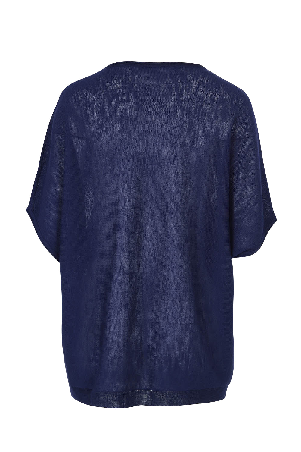 Product shot of the Belle Cool Knit Relaxed Tee in colour Inknavy (Blue), from the back