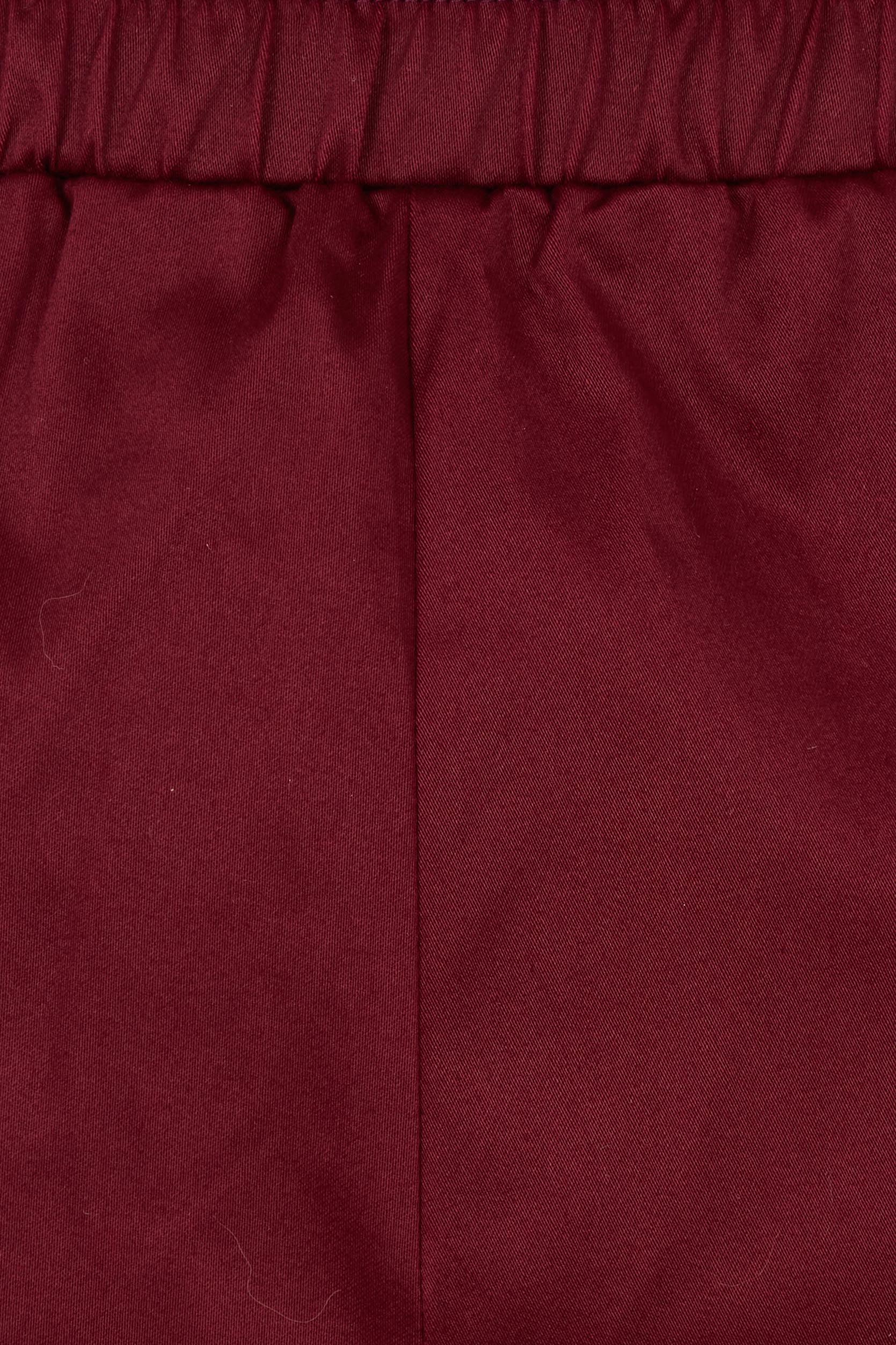 Product shot of the Belle Cotton Comfort Wide Leg Pant in colour Burgundy (Purple), detail