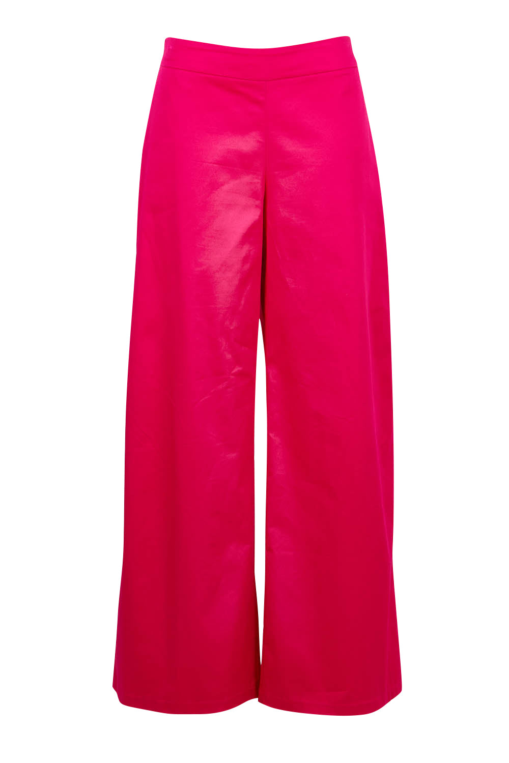 Product shot of the Belle Cotton Comfort Wide Leg Pant in colour Hotpink (Pink), from the front