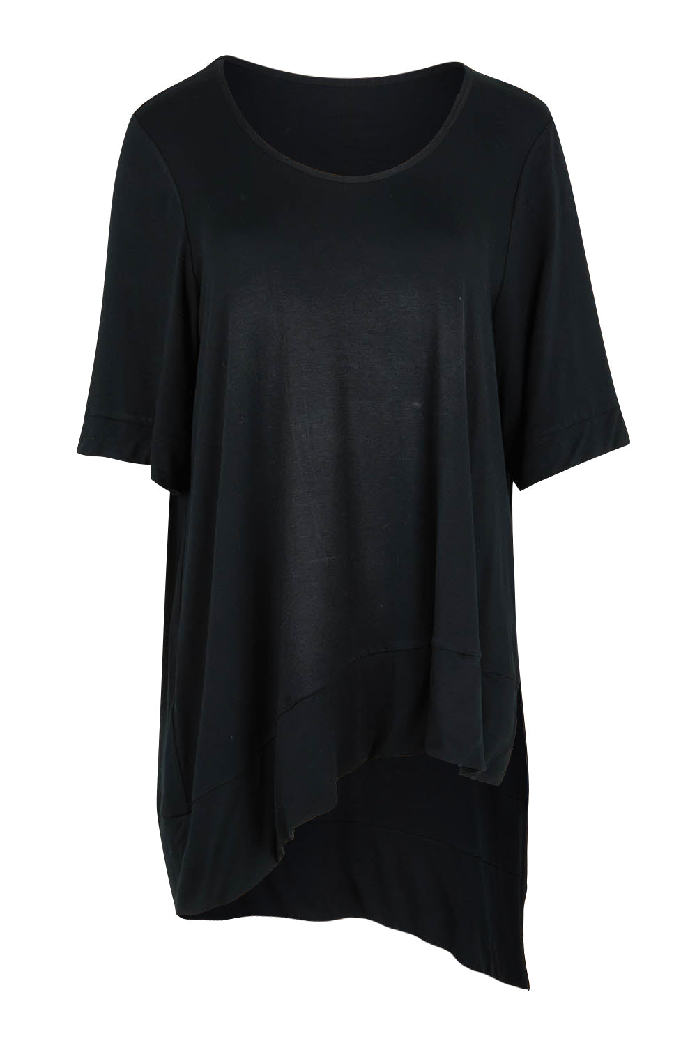 Preloved Belle Bamboo Asymmetric Tee - Black