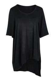 Preloved Belle Bamboo Asymmetric Tee - Black