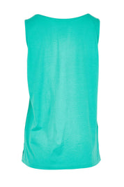Product shot of the Belle Luxe Cotton Tank in colour Aqua (Blue), from the back