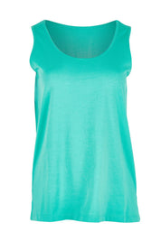 Product shot of the Belle Luxe Cotton Tank in colour Aqua (Blue), from the front