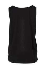 Product shot of the Belle Luxe Cotton Tank in colour Black (Black), from the back