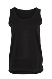 Product shot of the Belle Luxe Cotton Tank in colour Black (Black), from the front