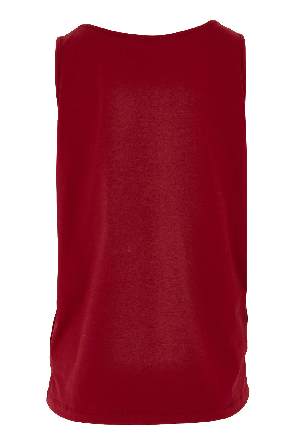 Product shot of the Belle Luxe Cotton Tank in colour Chilli (Red), from the back