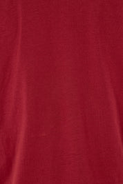 Product shot of the Belle Luxe Cotton Tank in colour Chilli (Red), detail