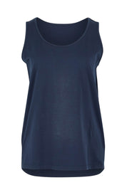 Product shot of the Belle Luxe Cotton Tank in colour Darknavy (Blue), from the front