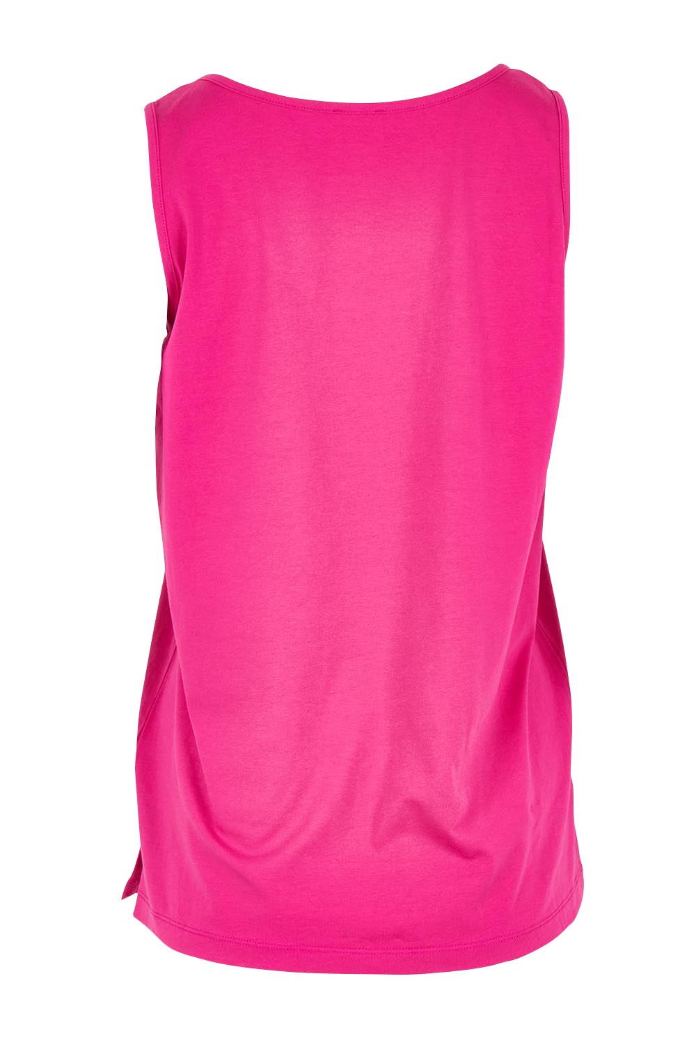 Product shot of the Belle Luxe Cotton Tank in colour Fuschia (Pink), from the back
