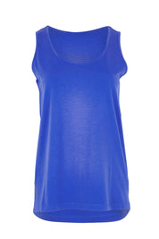 Product shot of the Belle Luxe Cotton Tank in colour Seablue (Blue), from the front