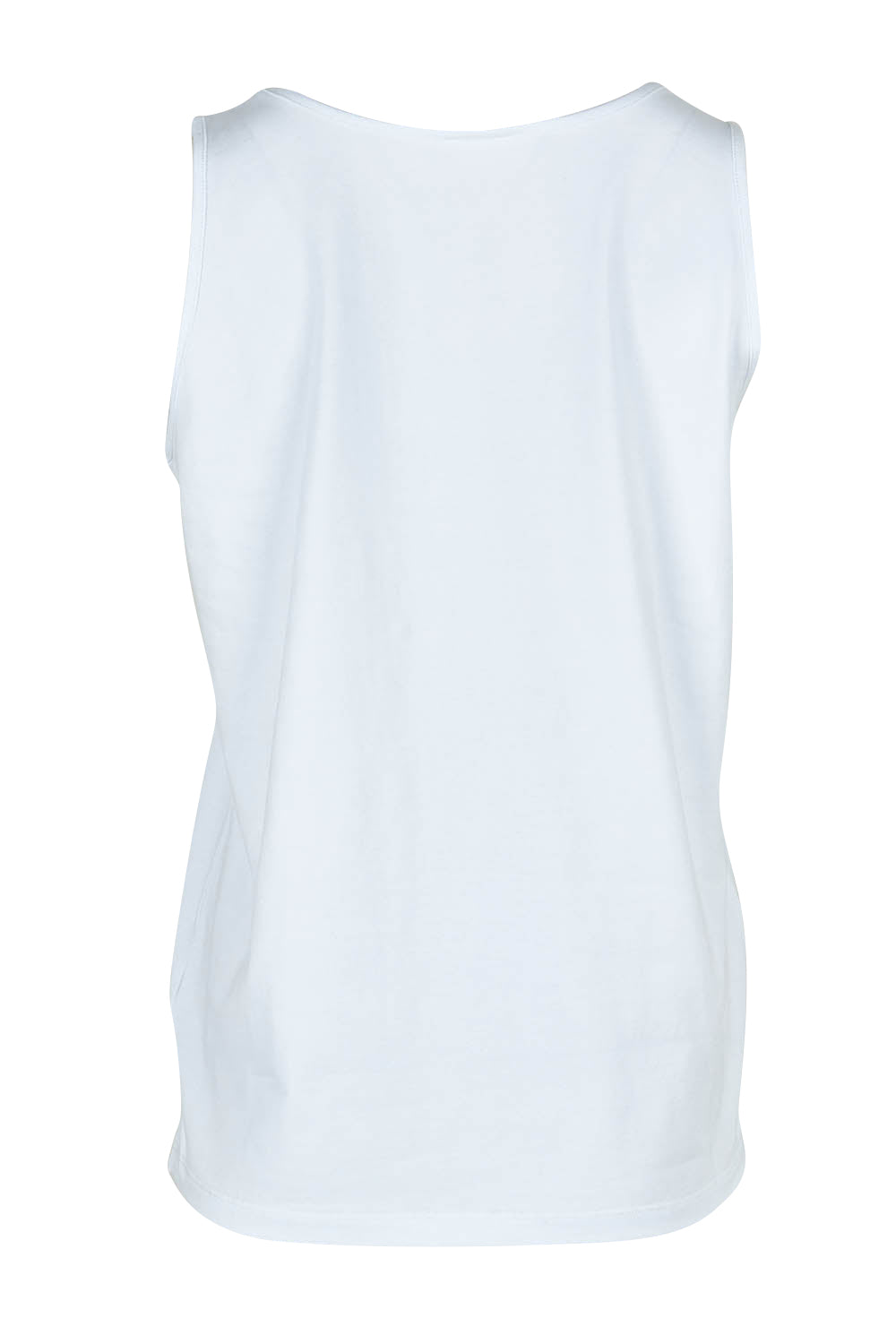 Product shot of the Belle Luxe Cotton Tank in colour White (White), from the back