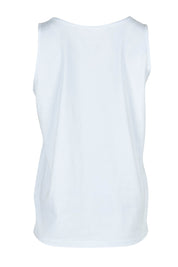 Product shot of the Belle Luxe Cotton Tank in colour White (White), from the back