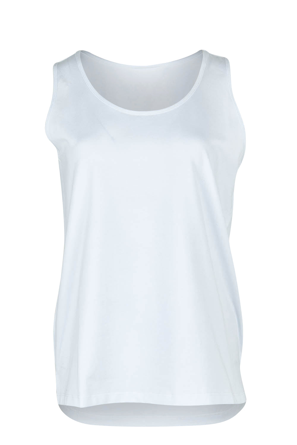 Product shot of the Belle Luxe Cotton Tank in colour White (White), from the front