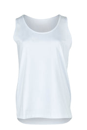 Product shot of the Belle Luxe Cotton Tank in colour White (White), from the front